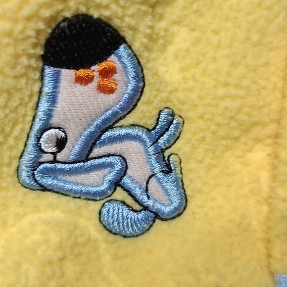 Ling's 2 Pc. Fleece Set Blue/Yellow Embroidered Dogs Embossed Design Sz 12M EUC - Picture 9 of 10